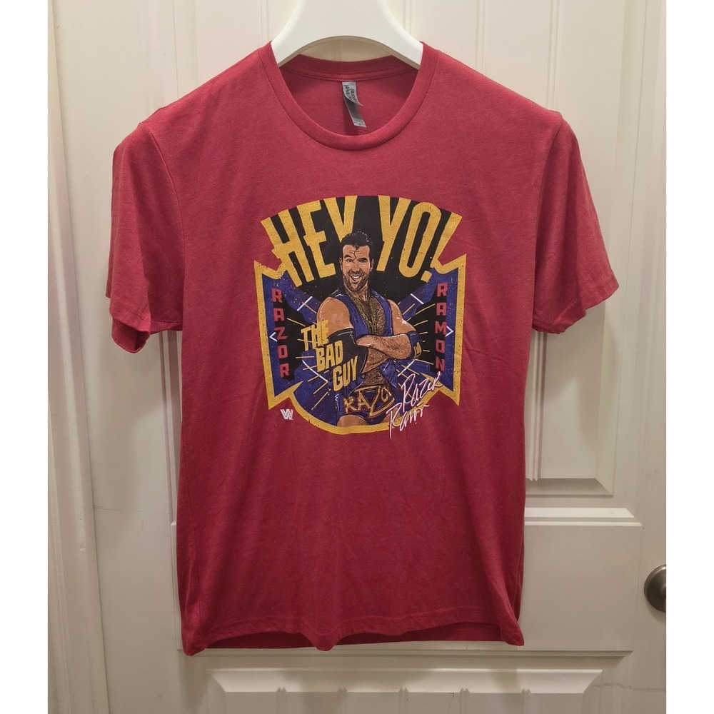 Razor Ramon WWE Licensed Hey Yo Bad Guy Tee Heather Red Medium